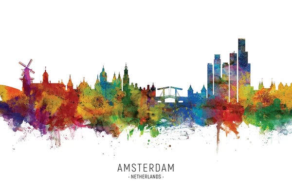 Netherlands: Amsterdam Netherlands Skyline by Michael Tompsett