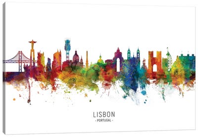 Lisbon Portugal Skyline Canvas Art Print - Portugal Art