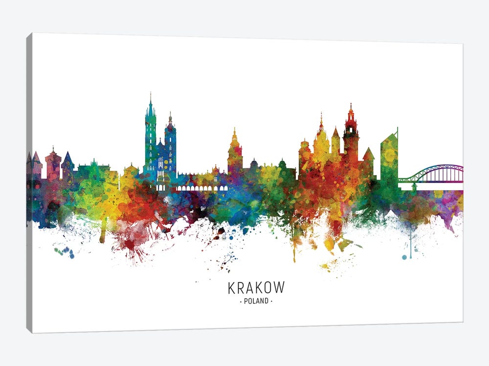 Krakow Poland Skyline by Michael Tompsett 1-piece Canvas Print