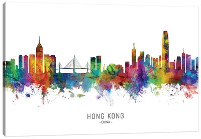Hong Kong China Skyline Canvas Art Print - China Art