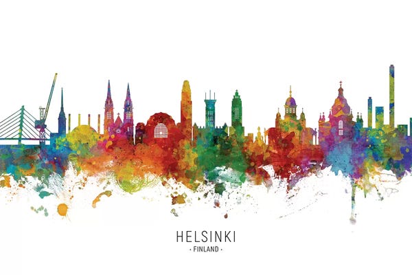 Finland: Helsinki Finland Skyline by Michael Tompsett