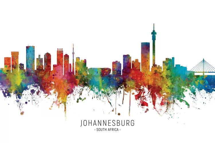 Rainbow Splatter Johannesburg South Africa Skyline