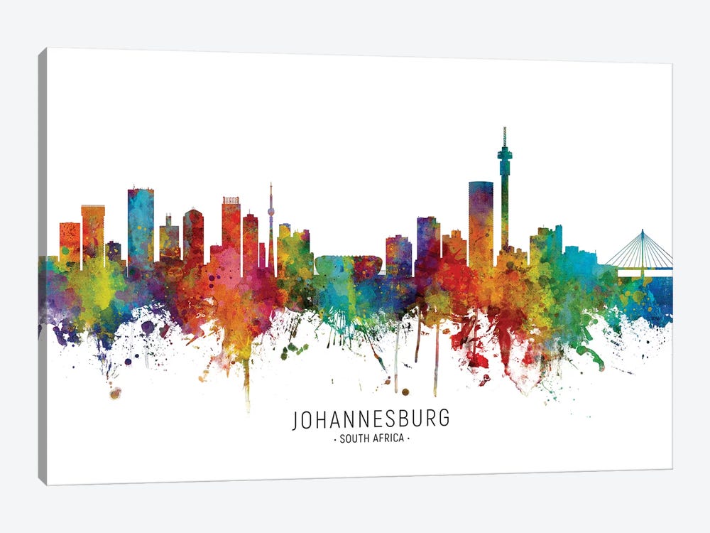 Johannesburg South Africa Skyline by Michael Tompsett 1-piece Canvas Artwork