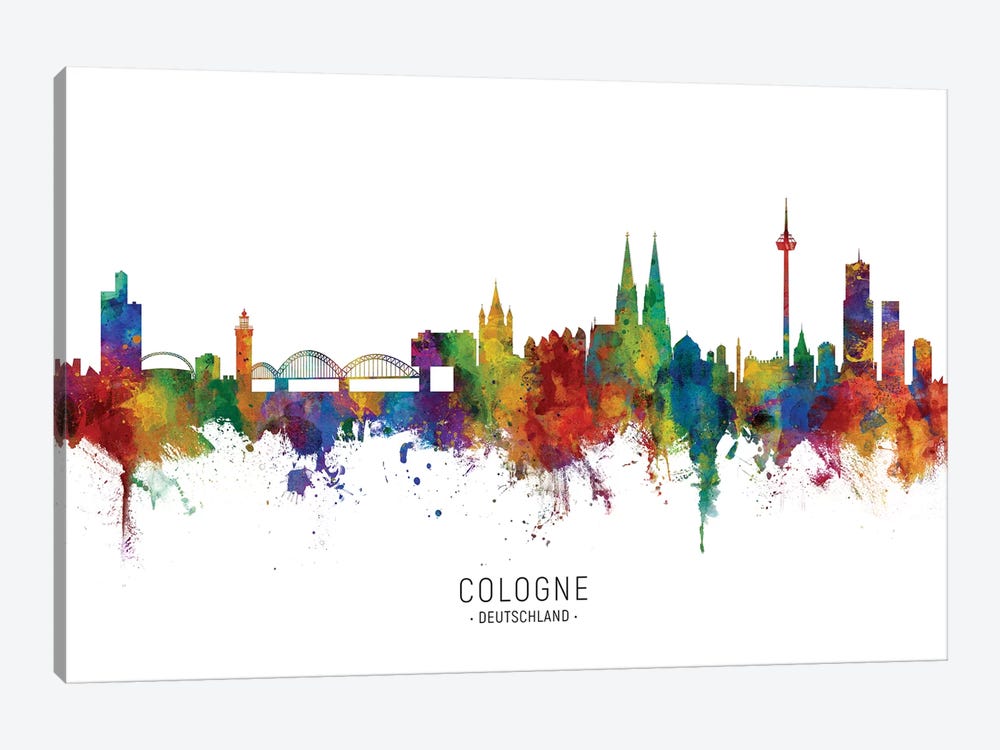 Cologne Germany Skyline by Michael Tompsett 1-piece Canvas Artwork