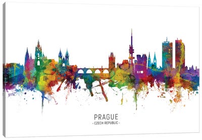 Prague Czech Republic Skyline Canvas Art Print - Prague Art