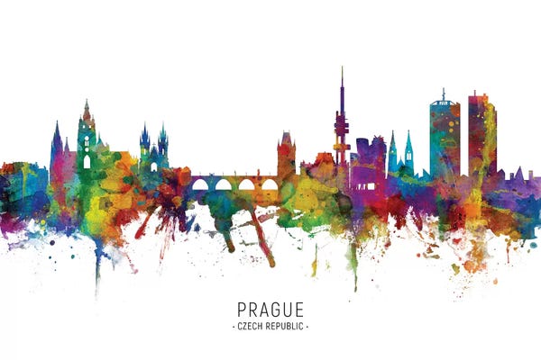 Czech Republic: Prague Czech Republic Skyline by Michael Tompsett