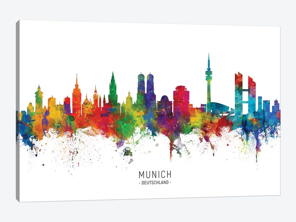 Munich Germany Skyline by Michael Tompsett 1-piece Canvas Print