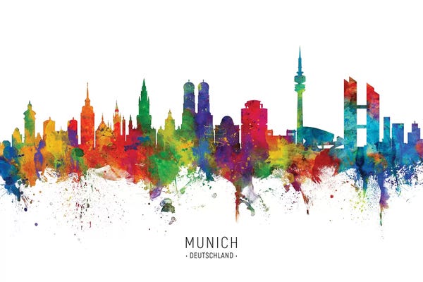 Bavaria: Munich Germany Skyline by Michael Tompsett