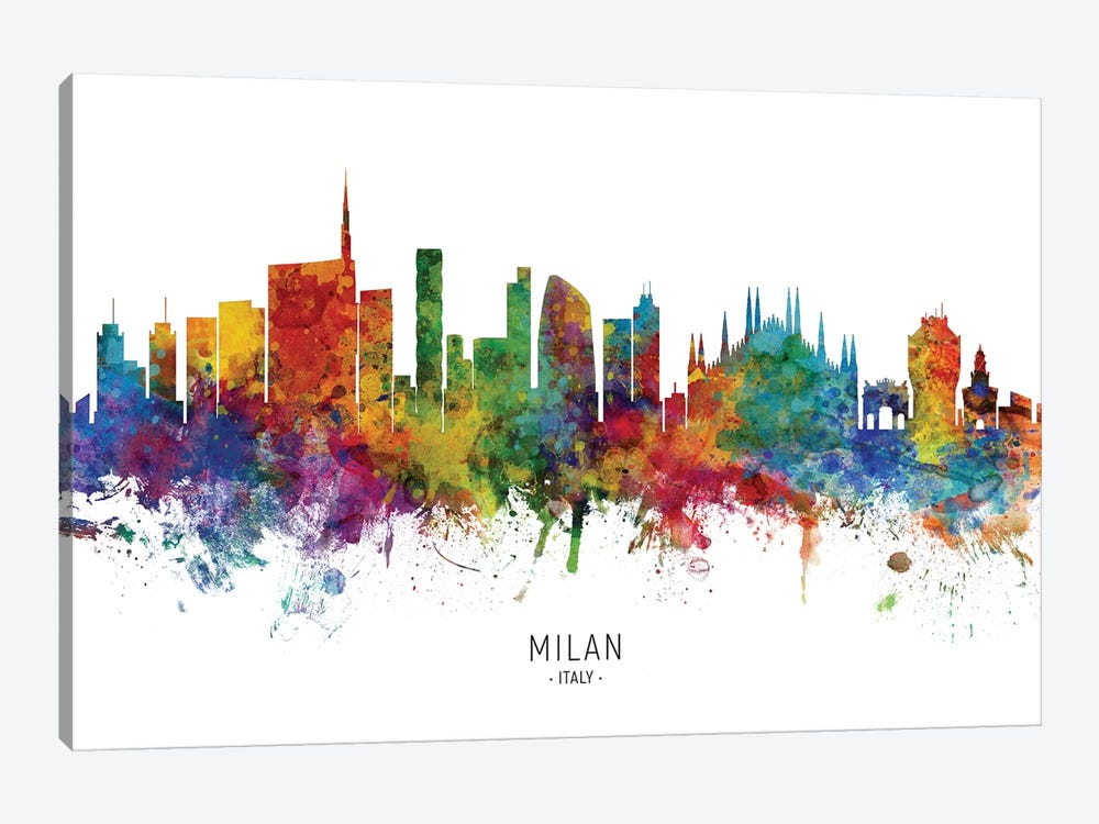 Milan Italy Skyline by Michael Tompsett 1-piece Canvas Art Print