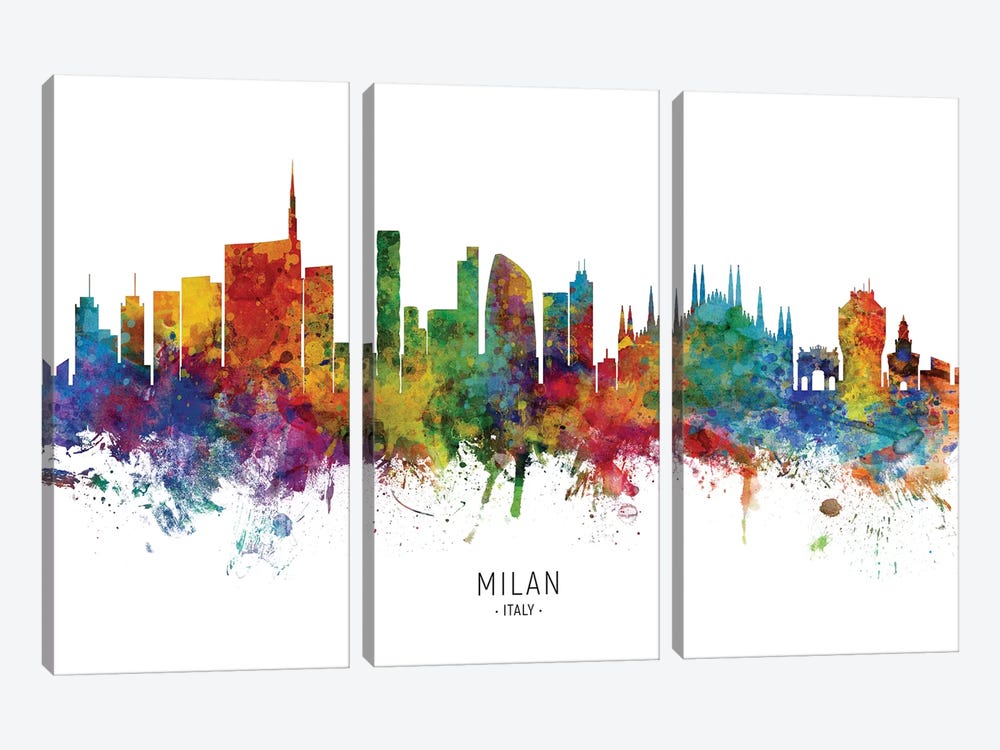 Milan Italy Skyline by Michael Tompsett 3-piece Art Print