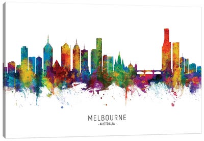 Melbourne Australia Skyline Canvas Art Print