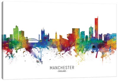 Manchester England Skyline Canvas Art Print - United Kingdom Art
