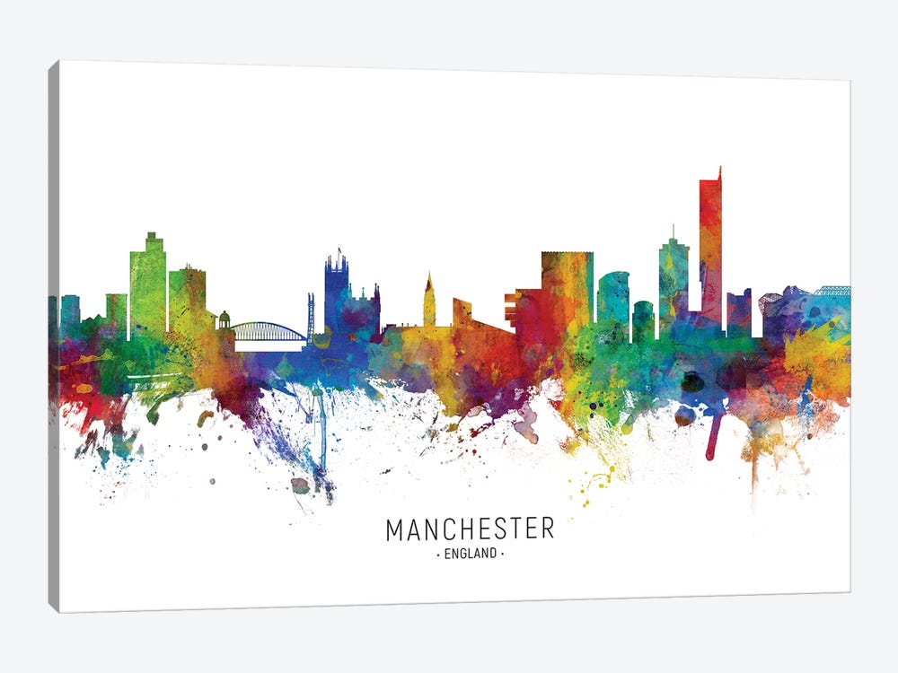 Manchester England Skyline by Michael Tompsett 1-piece Canvas Print