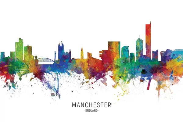 England: Manchester England Skyline by Michael Tompsett