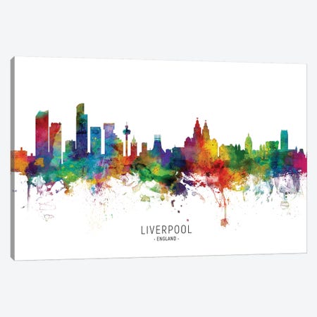 Liverpool England Skyline Canvas Print #MTO2078} by Michael Tompsett Canvas Print