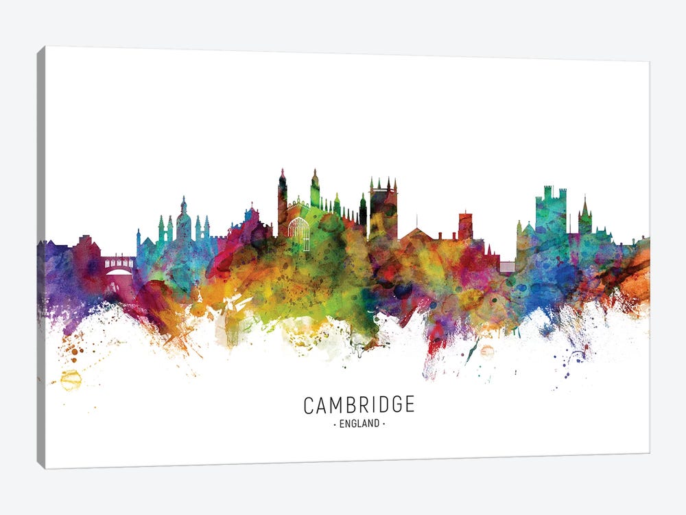 Cambridge England Skyline 1-piece Canvas Print