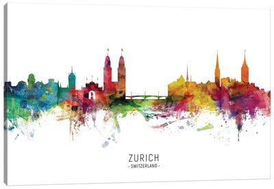 Zurich Switzerland Skyline Canvas Art Print - Switzerland Art