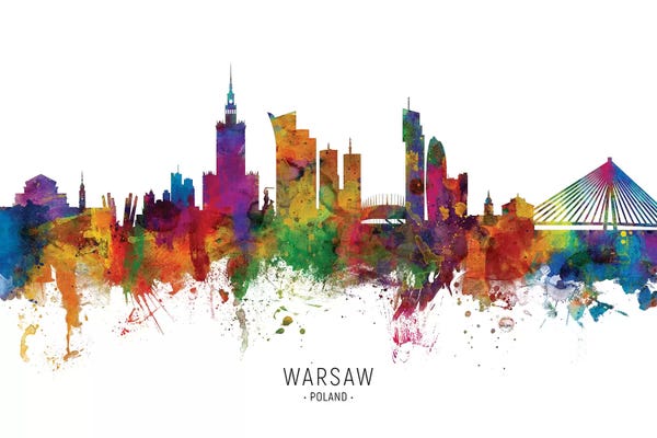 Poland: Warsaw Poland Skyline by Michael Tompsett