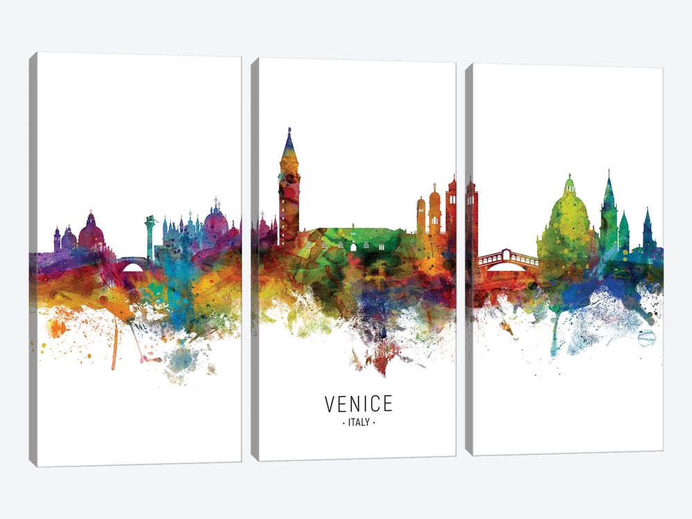 Venice Italy Skyline by Michael Tompsett 3-piece Canvas Artwork