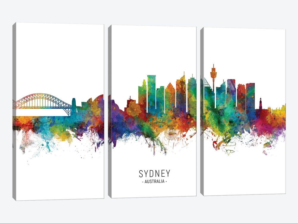 Sydney Australia Skyline by Michael Tompsett 3-piece Art Print