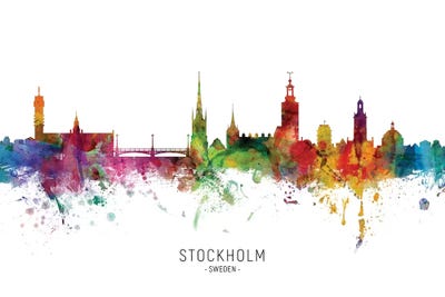 Stockholm Sweden Skyline by Michael Tompsett multi panel art