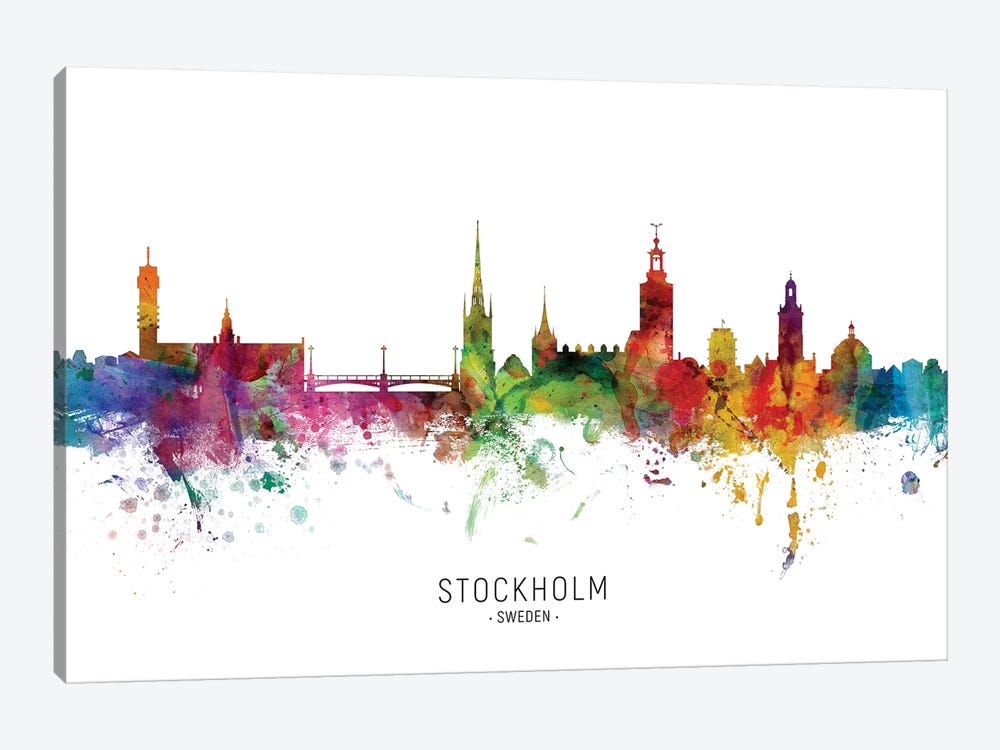 Stockholm Sweden Skyline by Michael Tompsett 1-piece Canvas Wall Art
