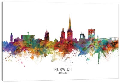 Norwich England Skyline Canvas Art Print