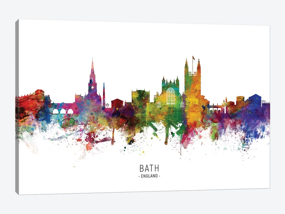 Bath England Skyline by Michael Tompsett 1-piece Canvas Wall Art