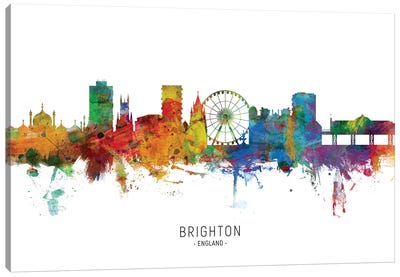 Brighton England Skyline Canvas Art Print