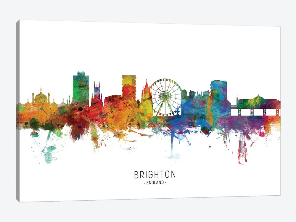 Brighton England Skyline by Michael Tompsett 1-piece Art Print