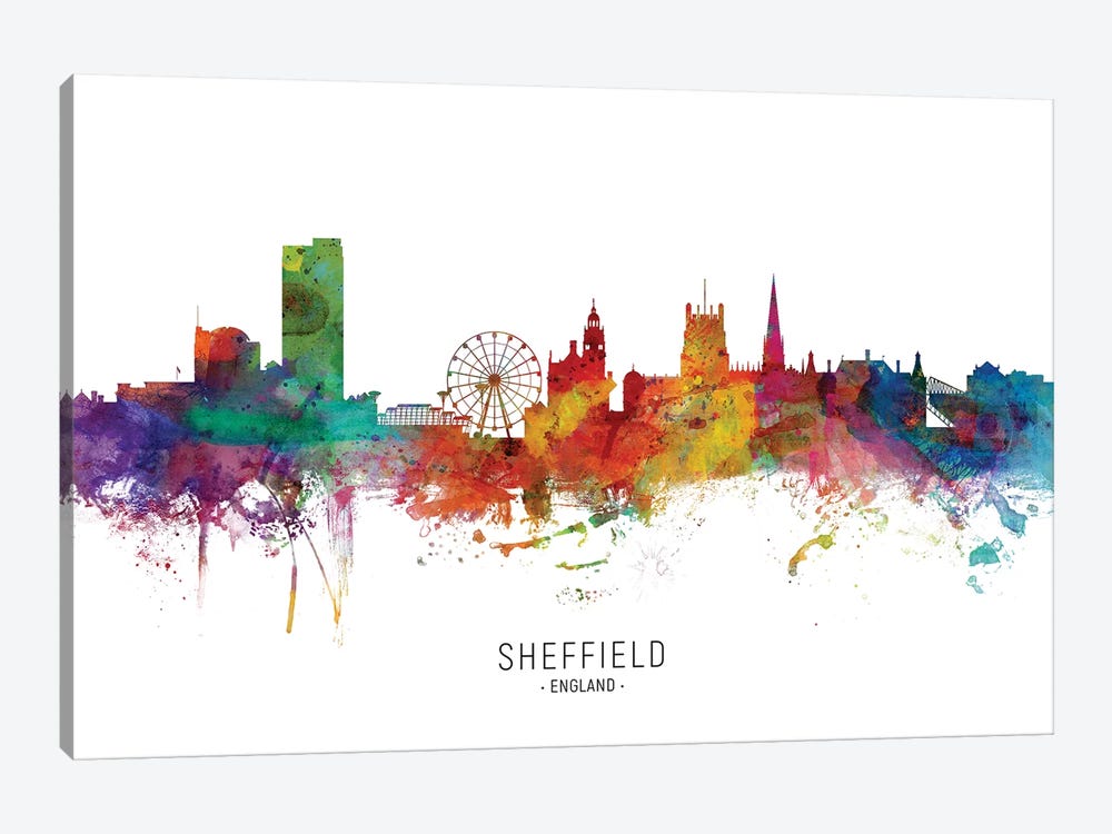 Sheffield England Skyline by Michael Tompsett 1-piece Canvas Artwork
