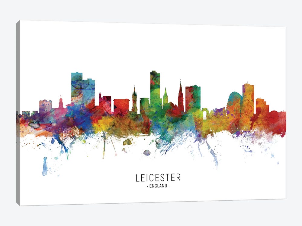 Leicester England Skyline by Michael Tompsett 1-piece Art Print