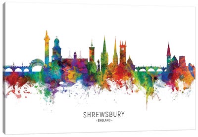 Shrewsbury England Skyline Canvas Art Print