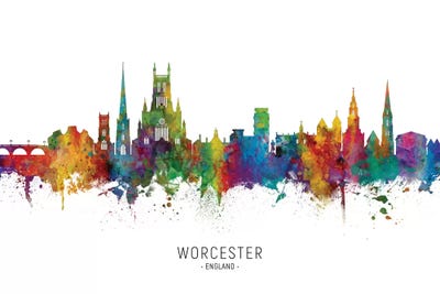 Worcester England Skyline by Michael Tompsett canvas print