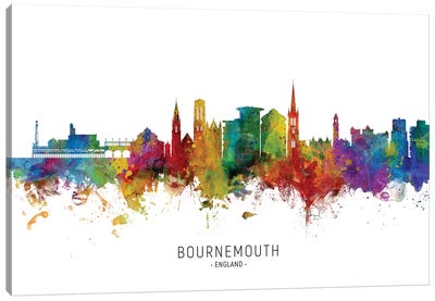 Bournemouth England Skyline Canvas Art Print