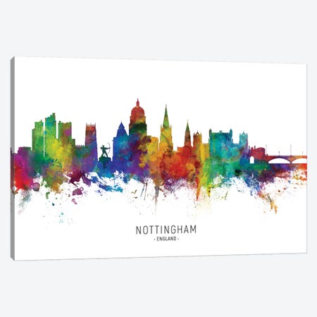 Nottingham England Skyline Canvas Print #MTO2101} by Michael Tompsett Art Print
