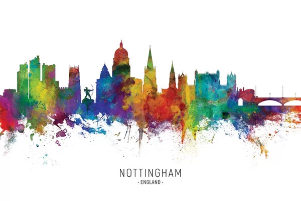 Nottingham: Nottingham England Skyline by Michael Tompsett