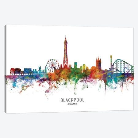 Blackpool England Skyline Canvas Print #MTO2103} by Michael Tompsett Art Print