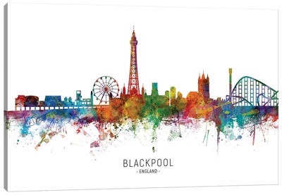 Blackpool England Skyline Canvas Art Print