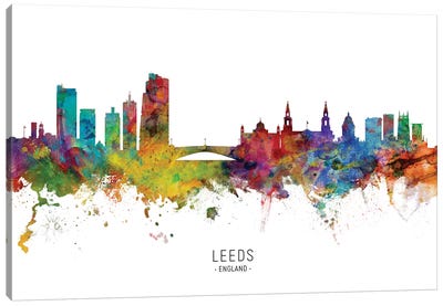 Leeds England Skyline Named Canvas Art Print - England Art