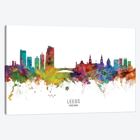 Leeds England Skyline Named Canvas Print #MTO2105} by Michael Tompsett Canvas Art