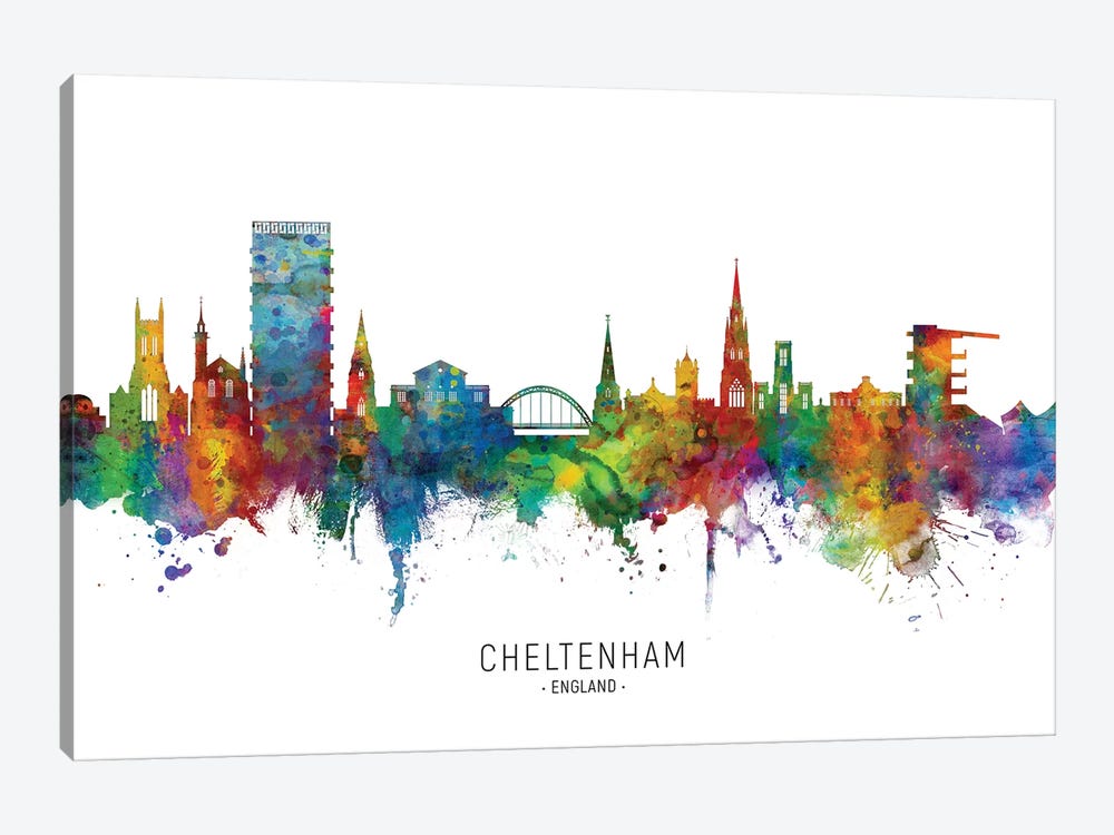 Cheltenham England Skyline by Michael Tompsett 1-piece Art Print
