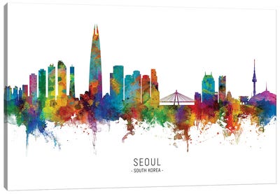 Seoul South Korea Skyline Canvas Art Print - South Korea