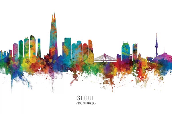 South Korea: Seoul South Korea Skyline by Michael Tompsett