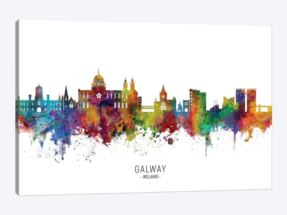 Galway Ireland Skyline by Michael Tompsett 1-piece Canvas Artwork