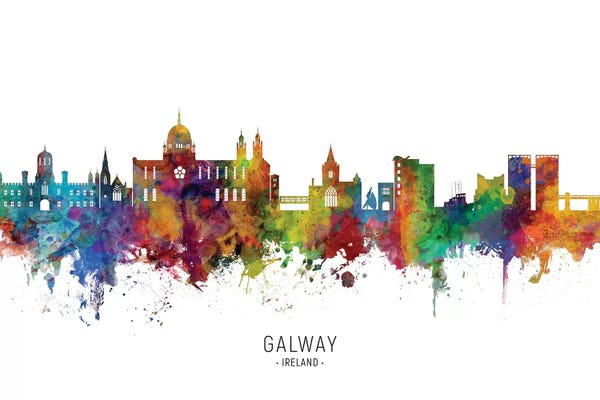 Galway: Galway Ireland Skyline by Michael Tompsett
