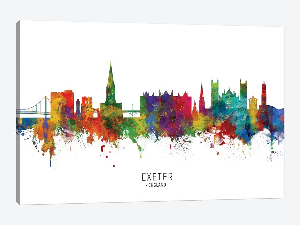 Exeter England Skyline by Michael Tompsett 1-piece Canvas Art Print