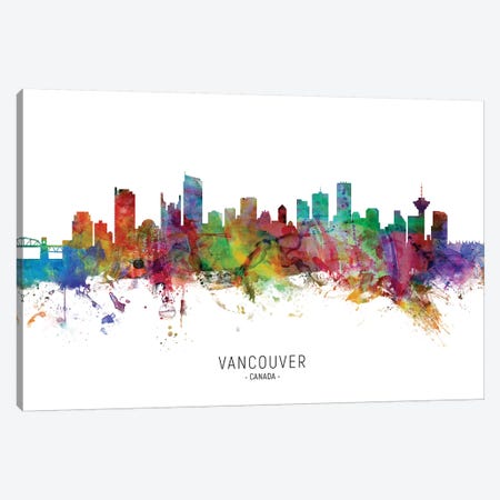 Vancouver Canada Skyline Canvas Print #MTO2113} by Michael Tompsett Canvas Wall Art