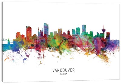 Vancouver Canada Skyline Canvas Art Print - British Columbia Art