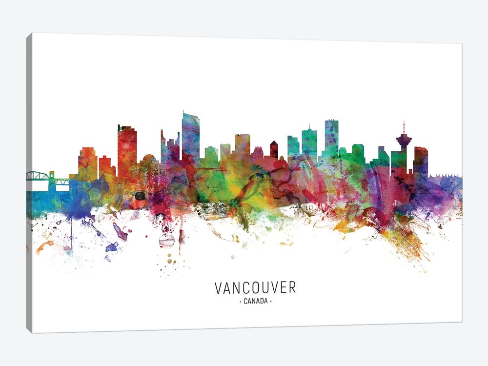 Vancouver Canada Skyline by Michael Tompsett 1-piece Canvas Art
